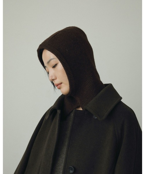 anuke 新品　今季　ニットフーディー　バラクラバ セール】an meets zakka フラワー柄ニットトグルフーディーバラクラバ