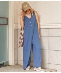 anap mimpi | シェルボタン リブ リラックス オールインワン(つなぎ/オールインワン)