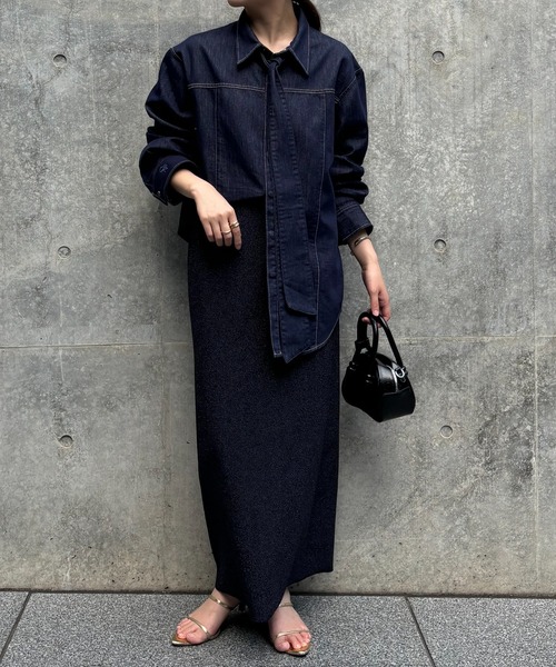 Q.anos/ボウタイデニムシャツ（シャツ/ブラウス）｜COLLAGE