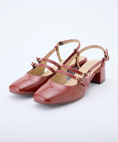 one after another NICE CLAUP（ワンアフターアナザーナイスクラップ）の「ダブルストラップバックベルトパンプス（パンプス・レディース・シルバー/ブラック/テラコッタ・S/M/L）」の2枚目の写真