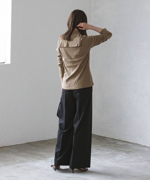 Noble（ノーブル）の「PROTAGONISTA/プロタゴニスタ ZIPロングスリーブ（Tシャツ/カットソー・レディース・カーキ/ホワイト・FREE）」の5枚目の写真