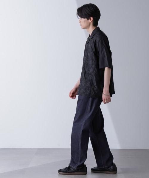 NANO universe カッティングブラウス NANO universe ブラウス シャツ フリルギャザーショートシャツ