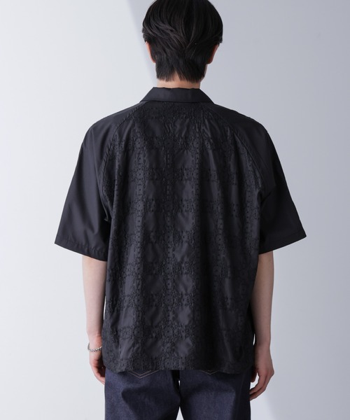 NANO universe カッティングブラウス NANO universe ブラウス シャツ フリルギャザーショートシャツ