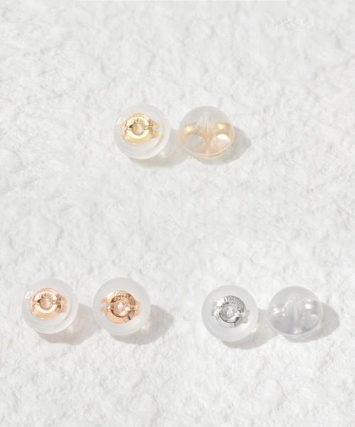 Jewel closet by L&Co.(ジュエルクローゼットバイエルアンドコー)の「K10 ピアス キャッチ 1ペア(ピアス(両耳用)・レディース・ゴールド/ピンクゴールド/ホワイトゴールド・FREE)」の4枚目の写真