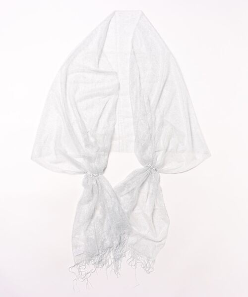 mimis（ミイーミイーズ）の「パール付き オケージョンショール　ストール　日本製（ストール/ショール・レディース・ベージュ/シルバー/ブラック/ピンク・FREE）」の2枚目の写真