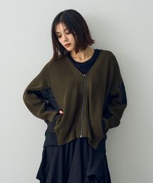 MA-1ドッキングニットカーディガン