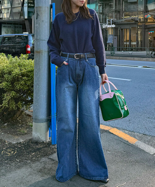 CIAOPANIC(チャオパニック)の「【cian denim/シアンデニム】ワイドフレアデニム(デニムパンツ・レディース・ブルー/インディゴブルー・X-SMALL/SMALL/MEDIUM)」の13枚目の写真