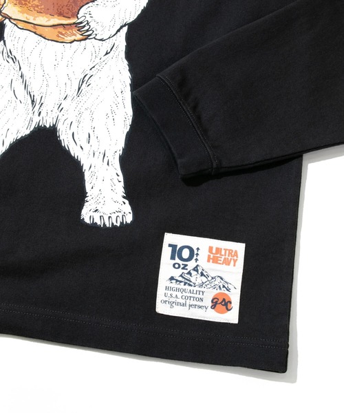 go slow caravan（ゴースローキャラバン）の「超ヘビーUSA/C どら焼きクマロングスリーブ TEE（Tシャツ/カットソー・メンズ・ブラック/ホワイト・X-LARGE/LARGE/MEDIUM/SMALL）」の7枚目の写真