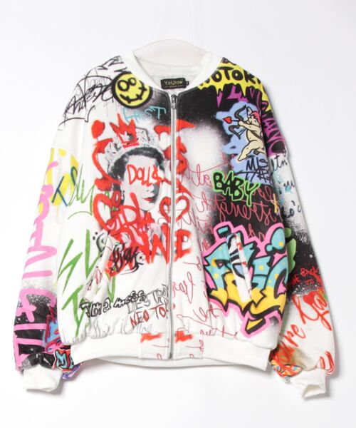 【セール】Y.e(J)ow 総柄ベロア中綿ボンバージャケット（その他アウター）｜JUGLANS（ユグランス）