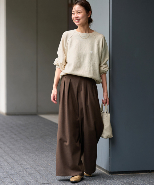 Champion（チャンピオン）の「別注【Champion/チャンピオン】*RE RW10oz RAGLAN CN SWEAT：スウェット（スウェット・レディース・オレンジ/ホワイト×ホワイト/ブラック系その他/グレー・MEDIUM）」の13枚目の写真