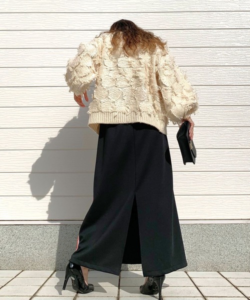 Q（キュー）の「フリンジニット（ニット/セーター・レディース・アイボリー/チャコールグレー・MEDIUM）」の17枚目の写真