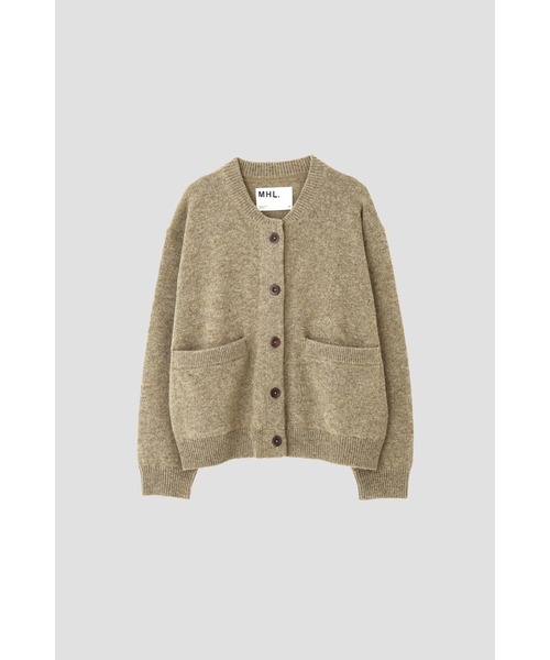 MHL.（エムエイチエル）の「FINE SHETLAND（カーディガン/ボレロ・レディース・チャコール/ベージュ/セージグリーン・2）」の5枚目の写真