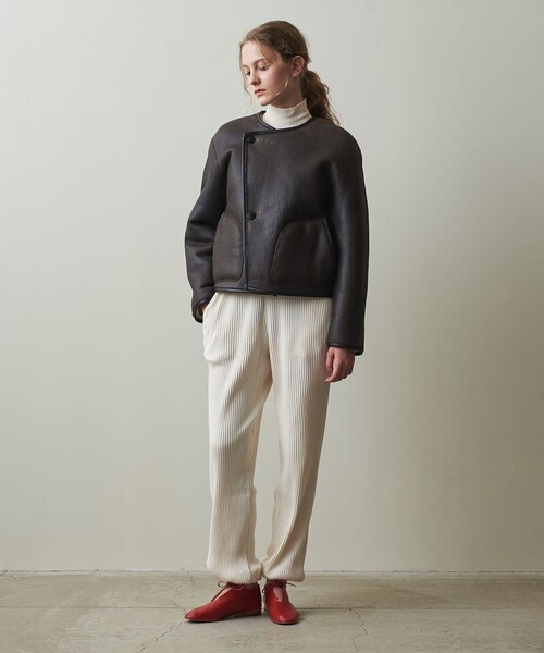 Steven Alan(スティーブンアラン)の「<Steven Alan>ムートン ブルゾン(ムートンコート・レディース・ブラック/ベージュ・FREE)」の6枚目の写真