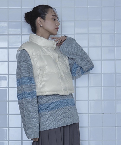 miette(ミエット)の「中綿ダウンショートベスト(ダウンベスト・レディース・オフホワイト/シルバー/ブラック・FREE)」の22枚目の写真