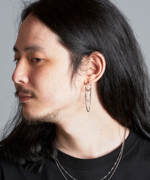 スイングチェーンフェイクピアス（ピアス（片耳用））｜NO ID