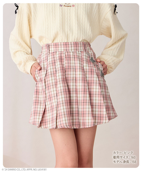 CHANEL ピンク系 チェック柄 ミニスカート CHANEL ピンク系 チェック柄 ミニスカート