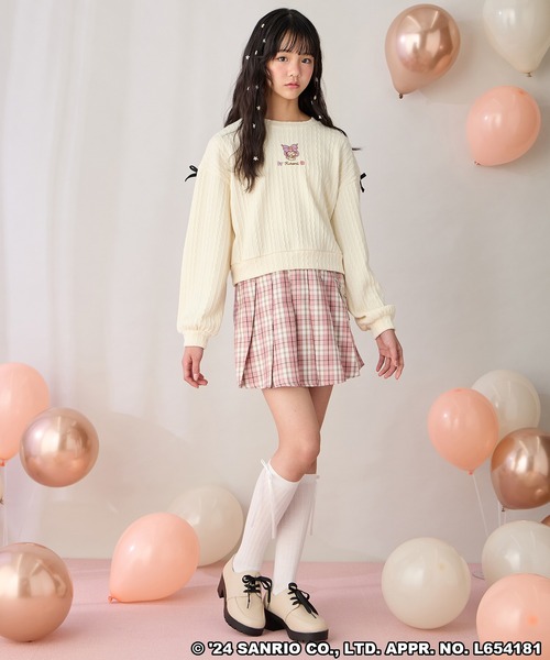 Amoriregirl×kuromiコラボ】クロミチェーン付きチェックスカートパンツ