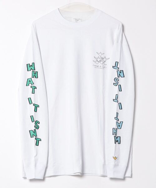 (What it isNt)ART BY MARKGONZALES(ワットイットイズント)の「【(What it isNt) ART BY MARK GONZALES/ワットイットイズント マークゴンザレス】バック&アームプリント リアルレイヤード ロングスリーブTシャツ 半袖T&ロンT 2点セット(Tシャツ/カットソー・メンズ・グレー系その他/パープル系その他2/グリーン系その他/グレー系その他2/ブラック系その他/ブラック系その他2・LARGE/MEDIUM/X-LARGE)」の9枚目の写真