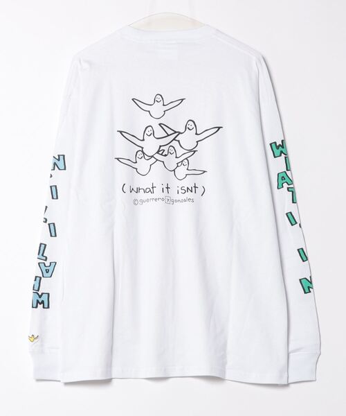 (What it isNt)ART BY MARKGONZALES(ワットイットイズント)の「【(What it isNt) ART BY MARK GONZALES/ワットイットイズント マークゴンザレス】バック&アームプリント リアルレイヤード ロングスリーブTシャツ 半袖T&ロンT 2点セット(Tシャツ/カットソー・メンズ・グレー系その他/パープル系その他2/グリーン系その他/グレー系その他2/ブラック系その他/ブラック系その他2・LARGE/MEDIUM/X-LARGE)」の10枚目の写真