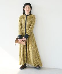 CRAFT STANDARD BOUTIQUE | 総柄バイカラーワンピース(ワンピース)