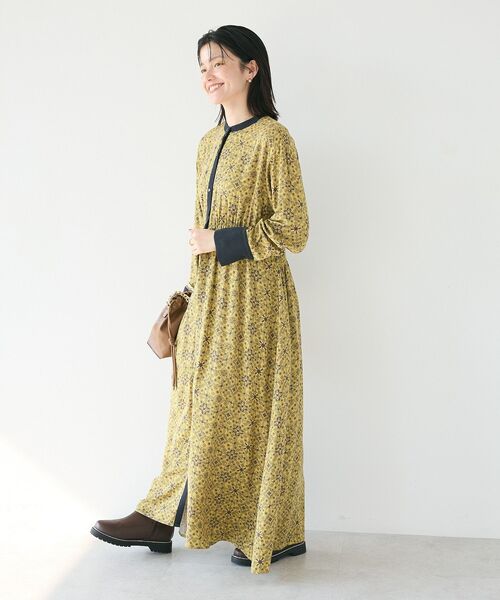 CRAFT STANDARD BOUTIQUE(クラフトスタンダードブティック)の「総柄バイカラーワンピース(ワンピース・レディース・カーキ/ブラック/イエロー・FREE)」の16枚目の写真