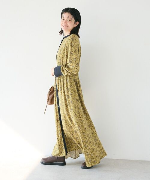 CRAFT STANDARD BOUTIQUE(クラフトスタンダードブティック)の「総柄バイカラーワンピース(ワンピース・レディース・カーキ/ブラック/イエロー・FREE)」の17枚目の写真