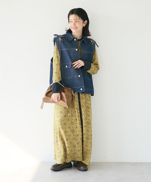 CRAFT STANDARD BOUTIQUE(クラフトスタンダードブティック)の「総柄バイカラーワンピース(ワンピース・レディース・カーキ/ブラック/イエロー・FREE)」の18枚目の写真