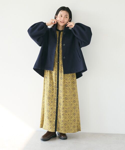 CRAFT STANDARD BOUTIQUE(クラフトスタンダードブティック)の「総柄バイカラーワンピース(ワンピース・レディース・カーキ/ブラック/イエロー・FREE)」の20枚目の写真