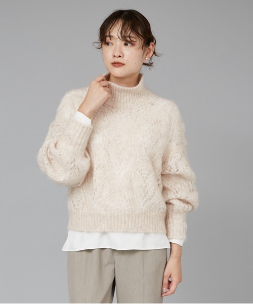 qualite(カリテ)の「モヘアケーブルニット(ニット/セーター・レディース・チャコールグレー/ベージュ・フリー)」の13枚目の写真