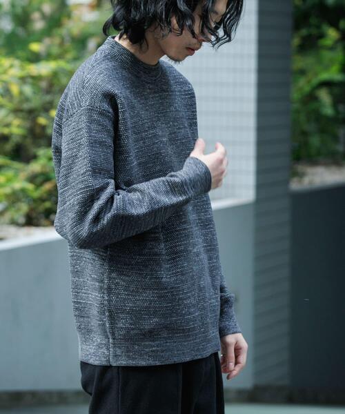 URBAN RESEARCH(アーバンリサーチ)の「メランジハーフモックプルオーバーニット(ニット/セーター・メンズ・チャコールグレー/ライトグレー/ベージュ/グリーン・MEDIUM/LARGE)」の6枚目の写真