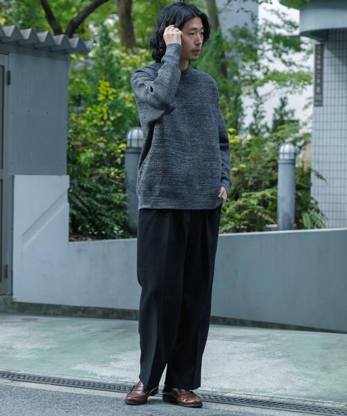 URBAN RESEARCH(アーバンリサーチ)の「メランジハーフモックプルオーバーニット(ニット/セーター・メンズ・チャコールグレー/ライトグレー/ベージュ/グリーン・MEDIUM/LARGE)」の8枚目の写真