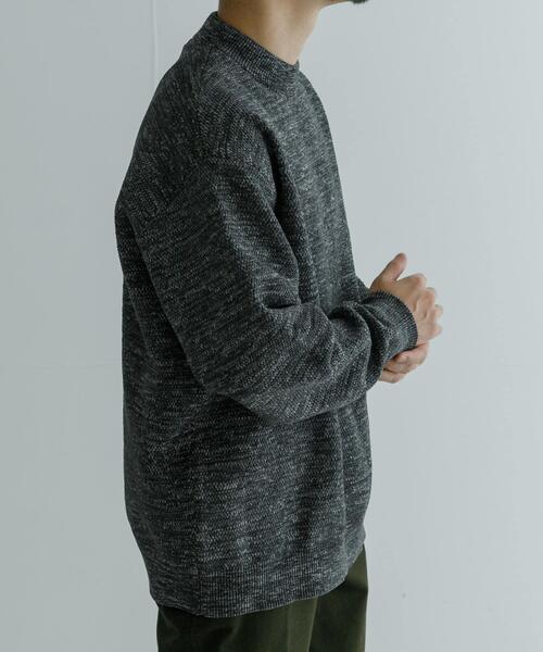 URBAN RESEARCH(アーバンリサーチ)の「メランジハーフモックプルオーバーニット(ニット/セーター・メンズ・チャコールグレー/ライトグレー/ベージュ/グリーン・MEDIUM/LARGE)」の12枚目の写真