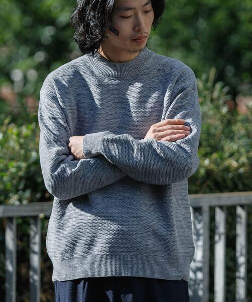 URBAN RESEARCH(アーバンリサーチ)の「メランジハーフモックプルオーバーニット(ニット/セーター・メンズ・チャコールグレー/ライトグレー/ベージュ/グリーン・MEDIUM/LARGE)」の21枚目の写真