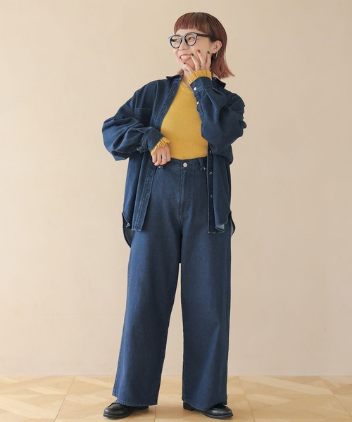 【studioCLIP×バヤコさんコラボ】やわらかデニムジャケット＆デニムパンツ studio CLIP（スタディオクリップ） ジーンズ デニム デニムパンツ