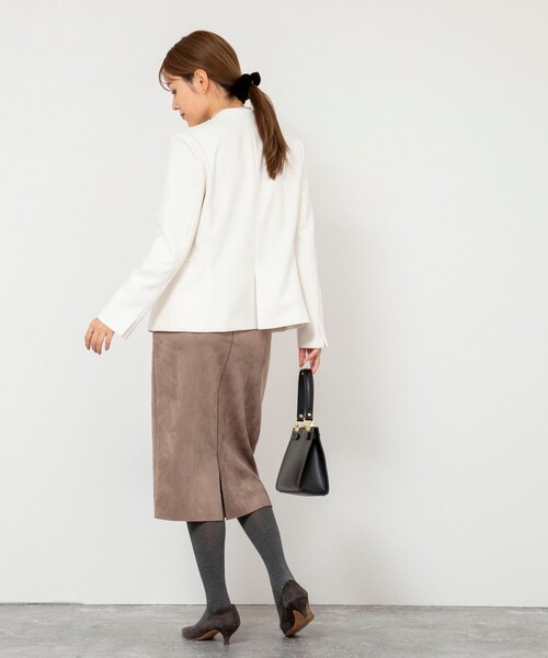 セール】《セットアップ対応》ウォッシャブルウール調サージノーカラー