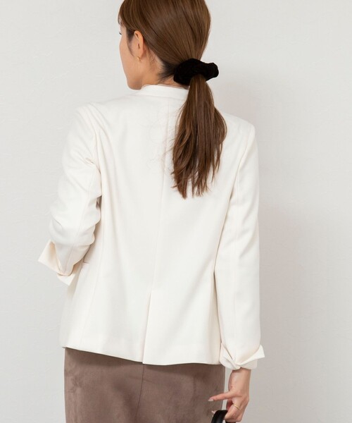 セール】《セットアップ対応》ウォッシャブルウール調サージノーカラー