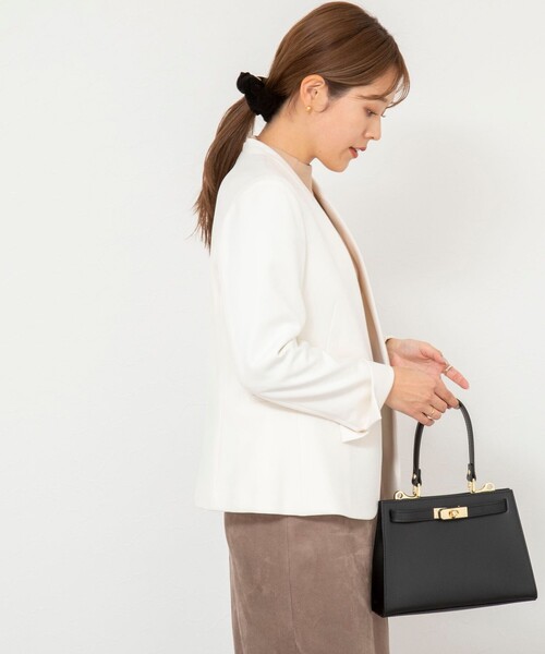 NOLLEY’S Sophi（ノーリーズソフィ）の「《セットアップ対応》ウォッシャブルウール調サージノーカラージャケット（ノーカラージャケット・レディース・ネイビー/グレイッシュベージュ/オフホワイト/ブラック・38/36/40）」の17枚目の写真