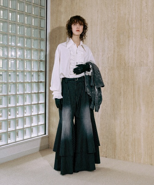 選ぶなら セール】Long frill big collar shirt / ロングフリルビック トップス