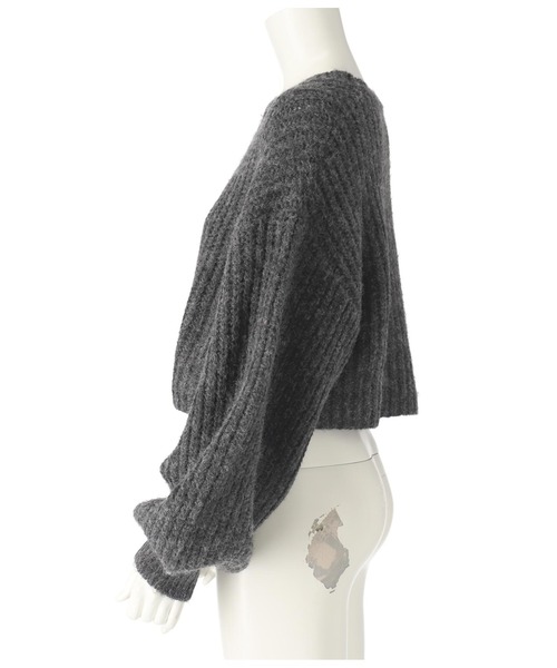 Settimissimo（セッティミッシモ）の「アパルカタッチボリュームスリーブクロップドニット（ニット/セーター・レディース・ダークグレー/グレイッシュベージュ・FREE）」の20枚目の写真
