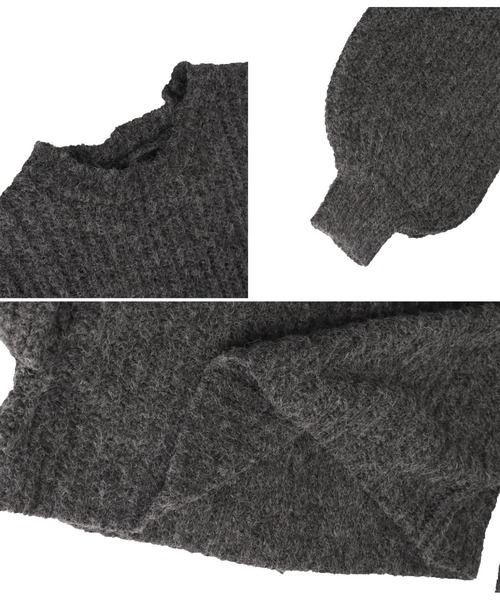 Settimissimo（セッティミッシモ）の「アパルカタッチボリュームスリーブクロップドニット（ニット/セーター・レディース・ダークグレー/グレイッシュベージュ・FREE）」の18枚目の写真