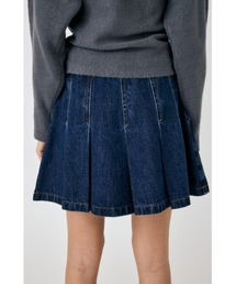 PLEATED DENIM ミニスカート
