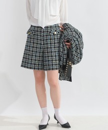 PICCIN PERLA（ピッチンペルラ）の「【セットアップ可能】チェックツイードキュロットパンツ（その他パンツ）」