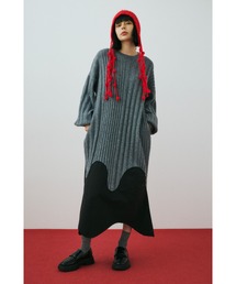 Circle hem knit dress　　サークルヘムニットドレス