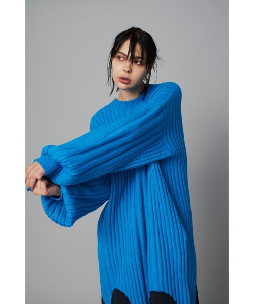 【Herin.cye】 ヘリンドットサイ ニットワンピース グレー フリーサイズ Circle hem knit dress サークルヘムニットドレス（ワンピース
