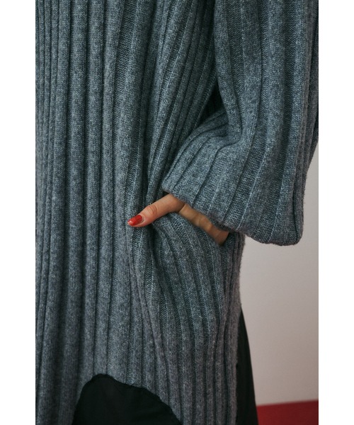 【Herin.cye】 ヘリンドットサイ ニットワンピース グレー フリーサイズ Circle hem knit dress サークルヘムニットドレス（ワンピース