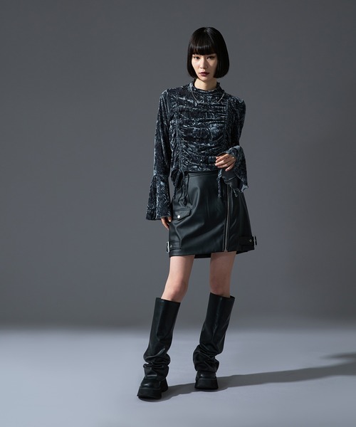 Ellno de Mavie（エルノデメヴィ）の「2wayクラッシュベロアTOPS（Tシャツ/カットソー・レディース・ブラック/ボルドー/グレー・FREE）」の20枚目の写真