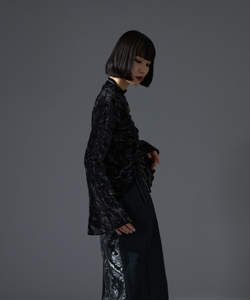 Ellno de Mavie（エルノデメヴィ）の「2wayクラッシュベロアTOPS（Tシャツ/カットソー・レディース・ブラック/ボルドー/グレー・FREE）」の10枚目の写真