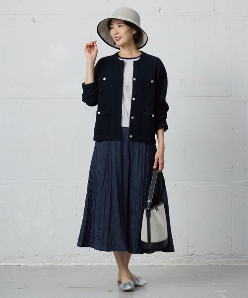 J.PRESS(ジェイプレス)の「【洗える】リンクルリッド フレアー スカート(スカート・レディース・アイボリー系/イエロー系/ネイビー系・T13/T15/T17)」の18枚目の写真