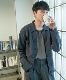 ZIP FIVE -White Line-（ジップファイブホワイトライン）の「【White Line】 スプリング ニット ポロカーディガン / 短丈 カーディガン（カーディガン/ボレロ）」