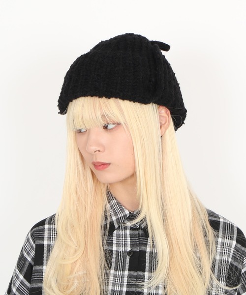 PUNYUS（プニュズ）の「耳付きニットキャップ（キャップ・レディース・ホワイト/ダークグレー/ベージュ/ブラック・FREE）」の19枚目の写真